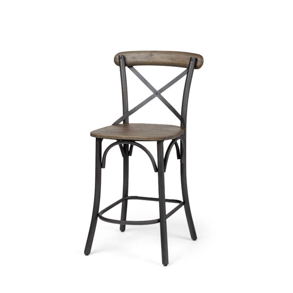 Etienne Brown and Black Counter Height STool - (Open Box), image 1
