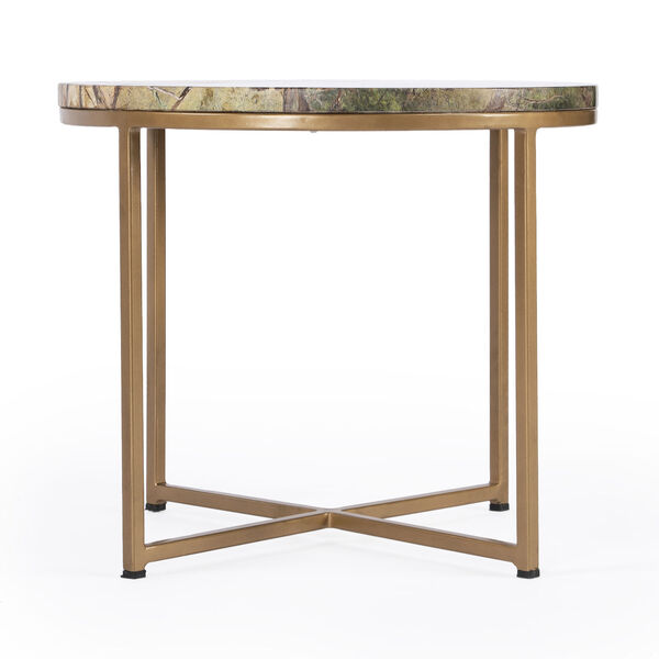 Metalworks Giovanniya Gold Marble Accent Table, image 3