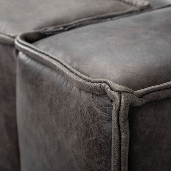 Stinson II Gray Leather Wrapped Three Seater Sofa, image 6