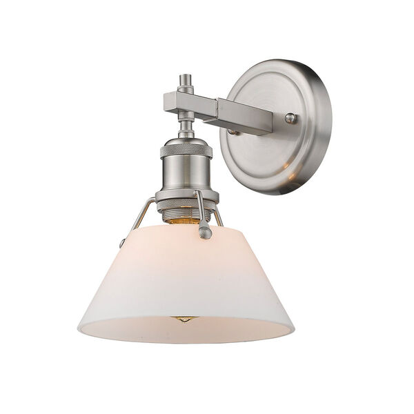 Orwell Pewter One-Light Bath Vanity with Opal Glass Shade, image 2