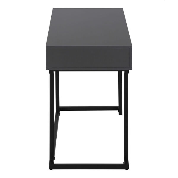 Grey and Black Writing Desk with One Drawer, image 5