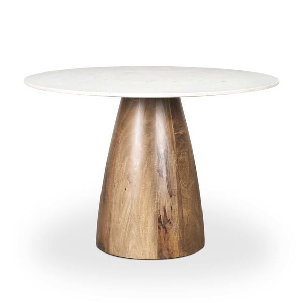 Allyson Medium Brown With White Marble Top Dining Table, image 1