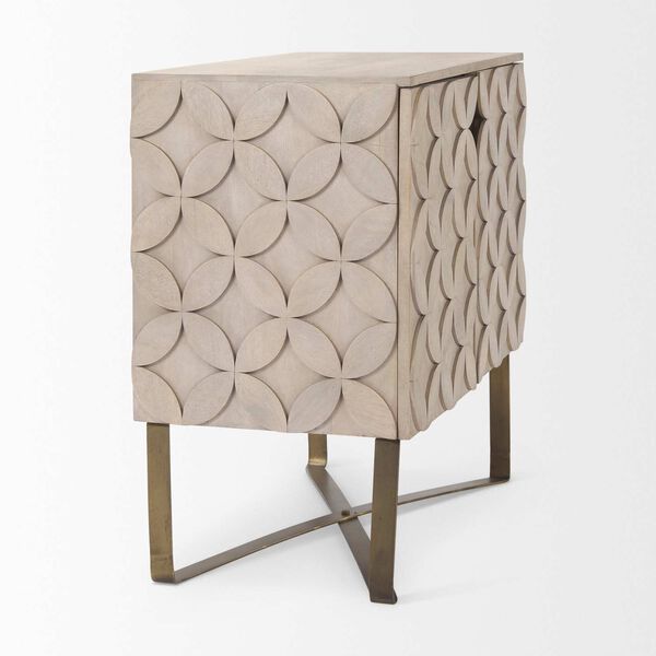 Excelsior Light Brown and Gold Iron Base Accent Cabinet, image 5
