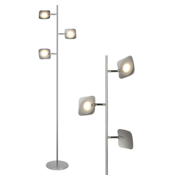 Tree Silver Three-Light Integrated LED Floor Lamp, image 1