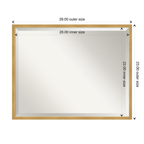 Gold 29W X 23H-Inch Bathroom Vanity Wall Mirror, image 6