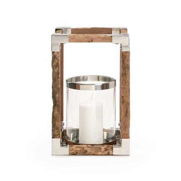 Natural and Polished Nickel Modern Rustic Hurricane, image 6