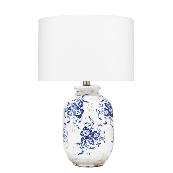 Eloise White and Blue One-Light Table Lamp, image 1