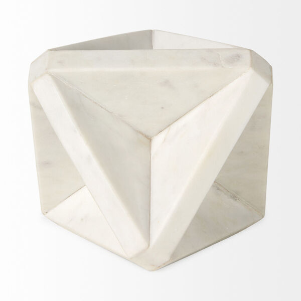 Sophia White Marble Decor Stand, image 4