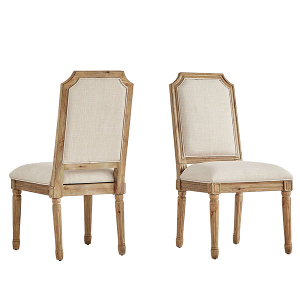 Eliza Beige Linen Wood Side Chair, Set of 2, image 2