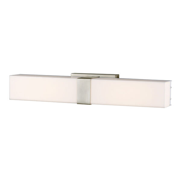 Essex Brushed Nickel LED 23-Inch Bath Vanity with Rectangular White Acrylic Diffuser, image 2