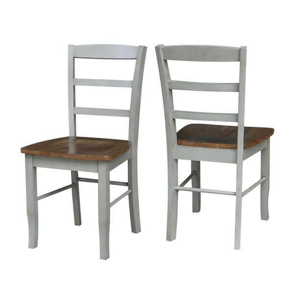 Madrid Distressed Hickory and Stone Ladderback Chair, Set of 2, image 4