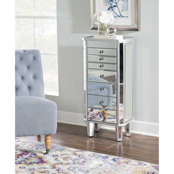 Silver and Mirror Jewelery Armoire, image 2
