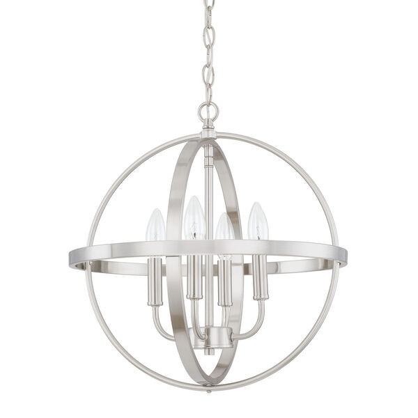 HomePlace Brushed Nickel 17-Inch Four-Light Pendant, image 1
