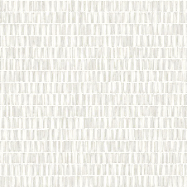 White and Cream 20.5 In. x 33 Ft. Horizontal Hash Marks Wallpaper, image 2