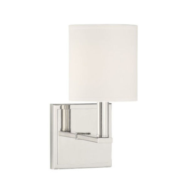 York Polished Nickel One-Light Wall Sconce, image 1