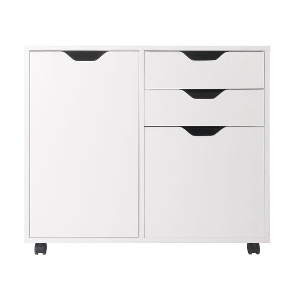 Halifax White Two-Section Mobile Filing Cabinet, image 3