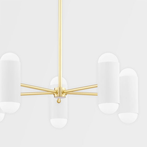 Kira Aged Brass and Soft White 10-Light Chandelier, image 3