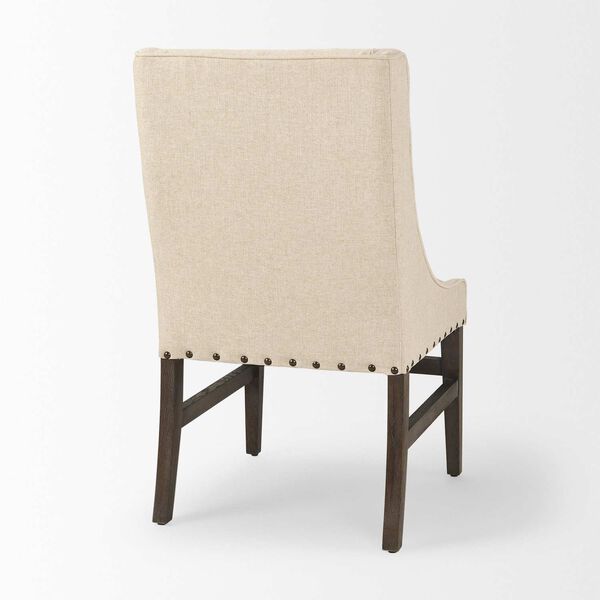 Kensington I Cream Fabric and Solid Wood Dining Chair, image 5