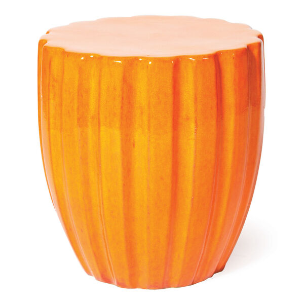 Ceramic Scallop Stool inTuscan Orange, image 1