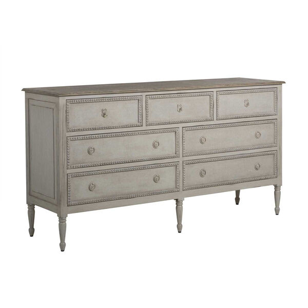 Caroline Antique White and Feather Gray 68-Inch Chest, image 2