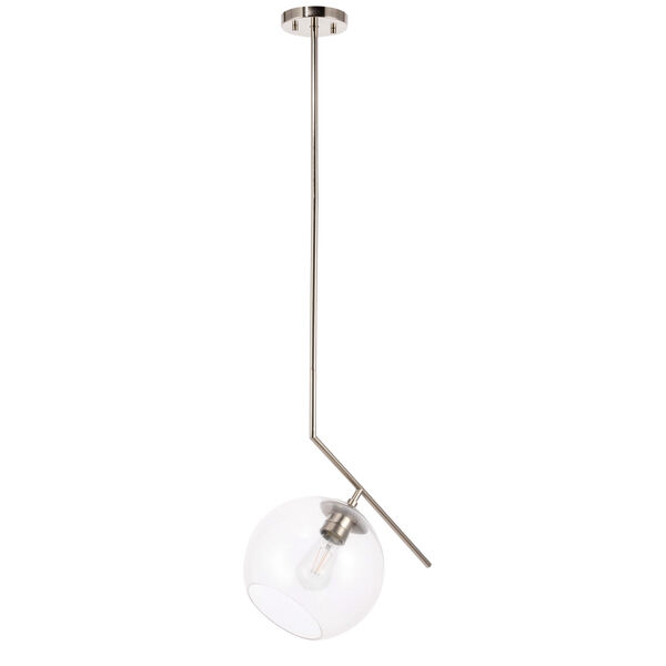 Ryland Chrome 10-Inch One-Light Pendant with Clear Glass, image 5