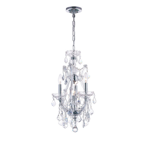 Maria Theresa Chrome Four-Light 12-Inch Chandelier with K9 Clear Crystal, image 1