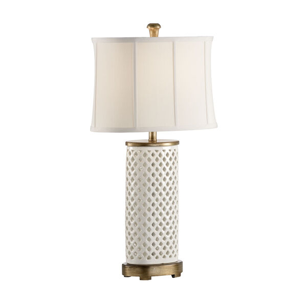 Walker White and Bronze One-Light 24-Inch Table Lamp, image 1