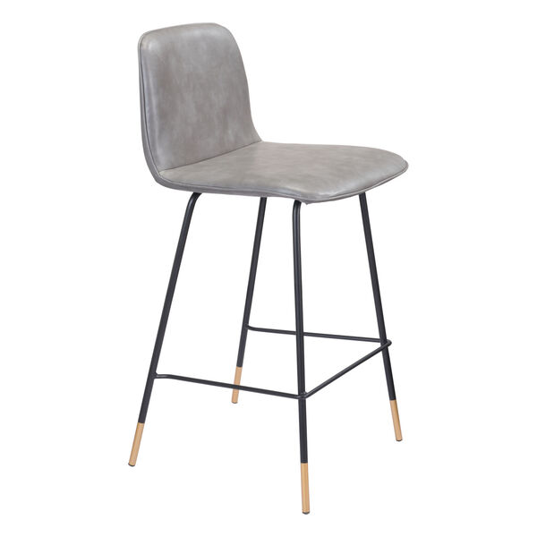 Var Gray, Black and Gold Counter Height Bar Stool, image 1