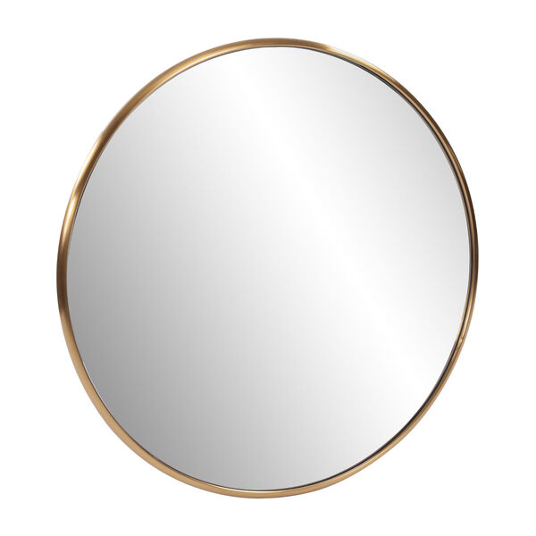Yorkville Brushed Brass 32-Inch Round Wall Mirror, image 2