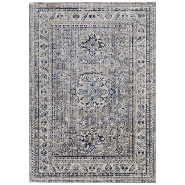 Bellini Taupe Gray Blue Rectangular 5 Ft. 3 In. x 7 Ft. 6 In. Area Rug, image 1