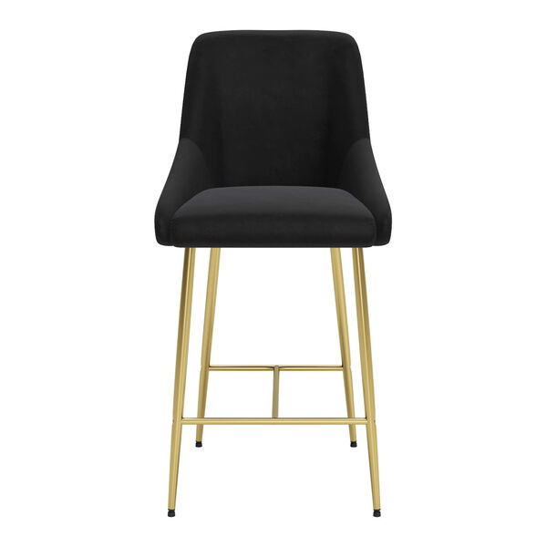 Madelaine Black and Gold Counter Height Bar Stool, image 4