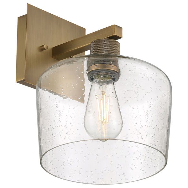 Port Nine Brass-Antique and Satin Outdoor One-Light LED Wall Sconce with Clear Glass, image 4