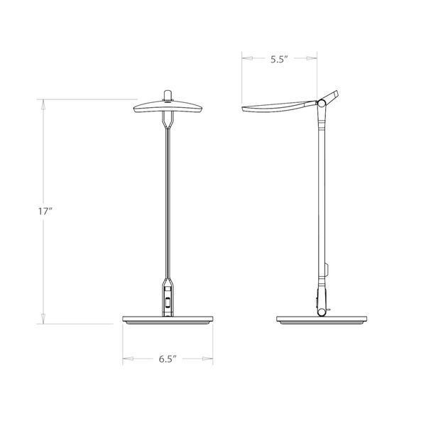 Splitty Silver LED Pro Desk Lamp with Two-Piece Desk Clamp, image 3