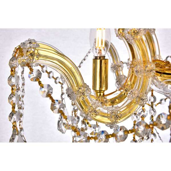 Maria Theresa Gold 18-Inch Four-Light Flush Mount with Clear Elegant Cut Crystal, image 4