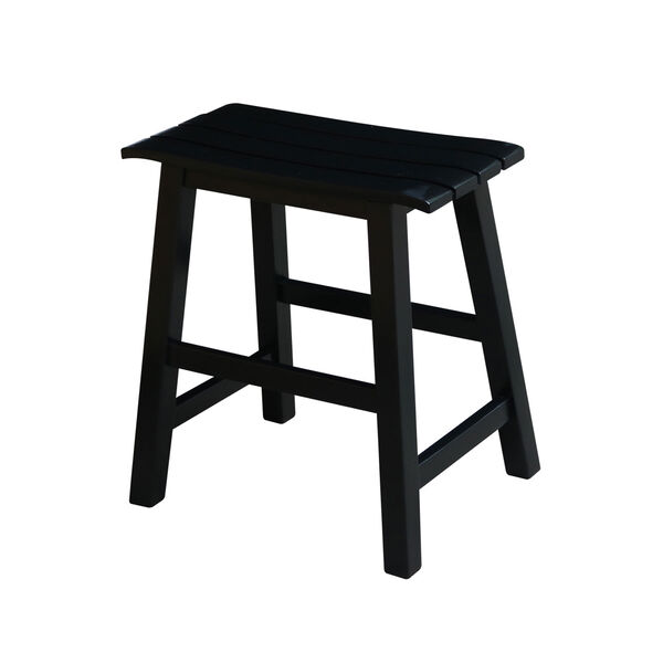 Black 18-Inch Slat Seat Stool, image 1