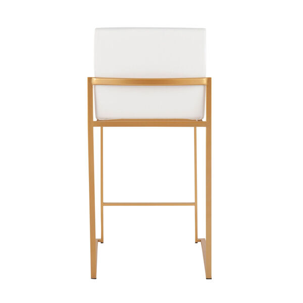 Fuji Gold and White High Back Counter Stool, Set of 2, image 5