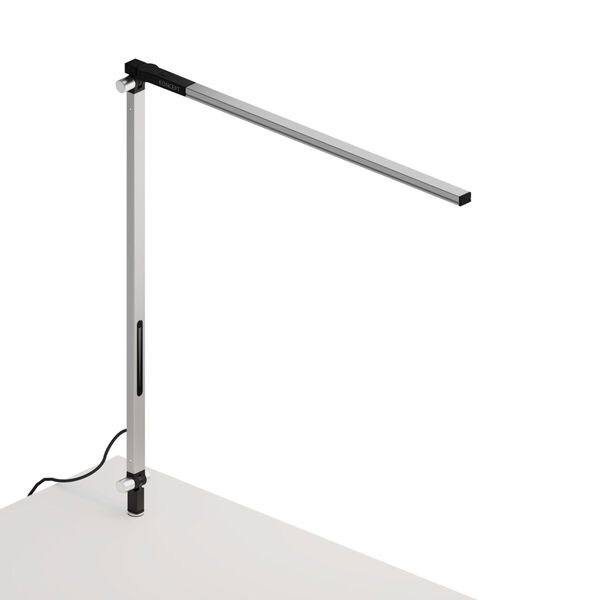 Z-Bar Silver Warm Light LED Solo Desk Lamp with Through-Table Mount, image 1