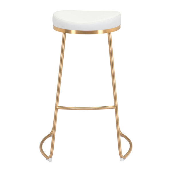 Bree White and Gold Barstool, image 4