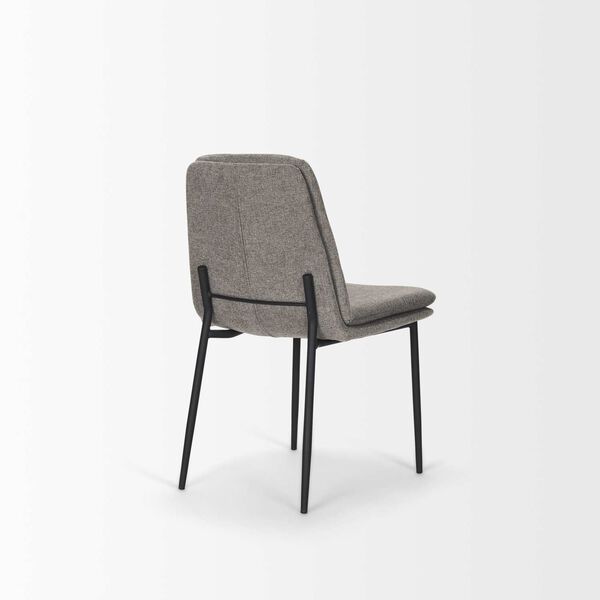 Eve Gray Fabric and Matte Black Metal Dining Chair, image 5