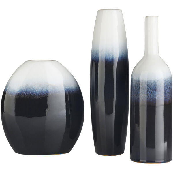 Harris Navy and White Vase - Set of 3, image 1