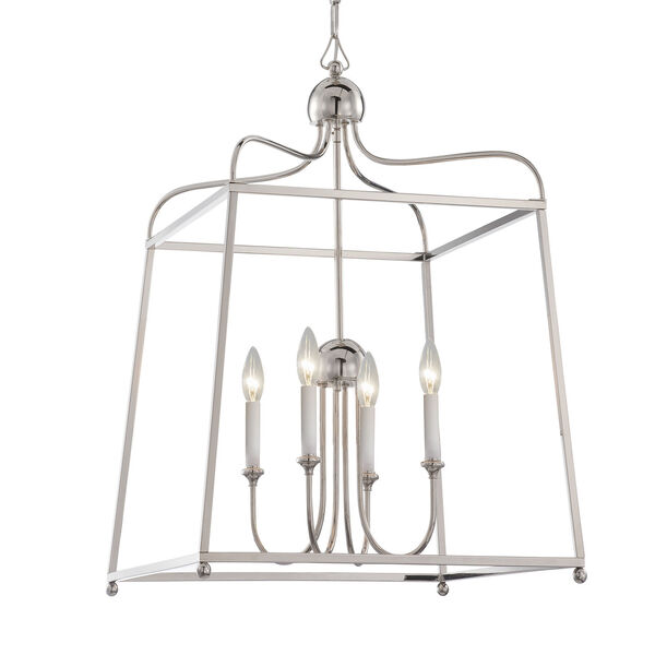 Sylvan Polished Nickel Four-Light Chandelier by Libby Langdon, image 2