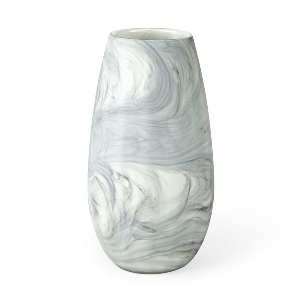 Volta II Grayand White Ceramic Vase, image 1