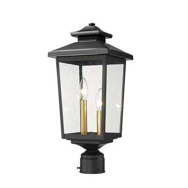 Eldrick Powder Coat Black Two-Light Outdoor Post Lantern, image 2