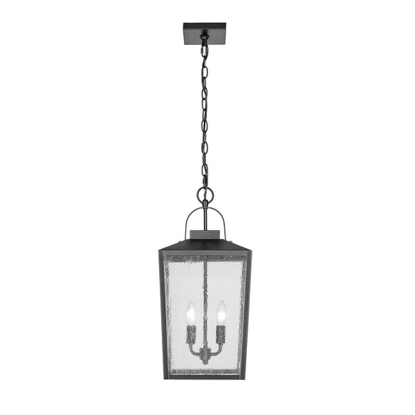 Devens Powder Coated Black Two-Light Outdoor Hanging Lantern, image 1