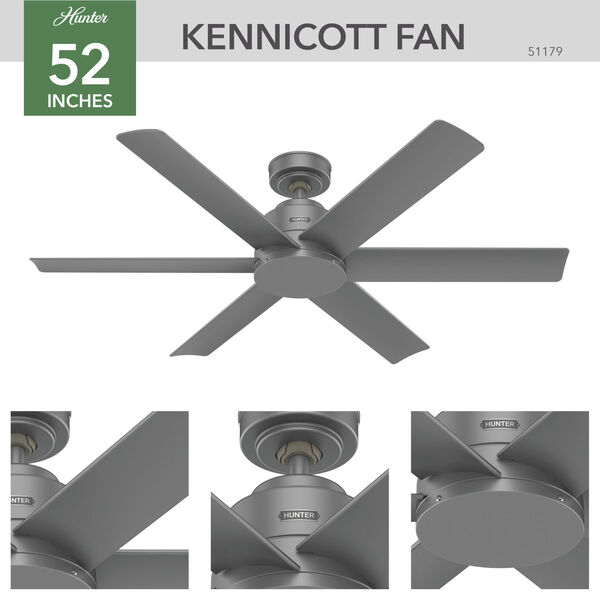 Kennicott Matte Silver 52-Inch  Ceiling Fan, image 4