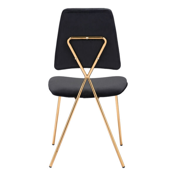 Chloe Black and Gold Dining Chair, Set of Two, image 5
