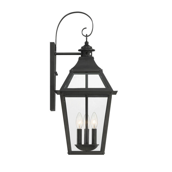 Jackson Black and Gold Highlighted Three-Light Outdoor Wall Mount, image 5