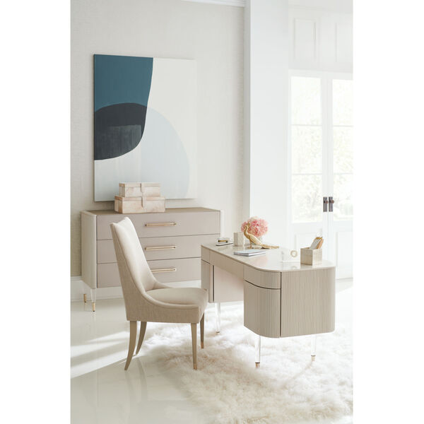 Classic Matte Pearl and Whisper of Gold Lady Love Desk, image 1