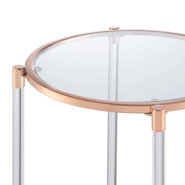 Royal Crest Rose Gold 2-Tier Acrylic Glass End Table, image 5