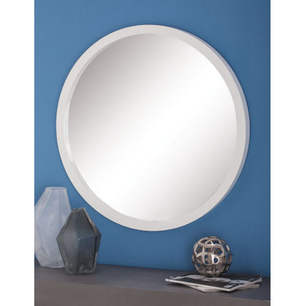 White Wood Wall Mirror, 32-Inch x 32-Inch, image 4